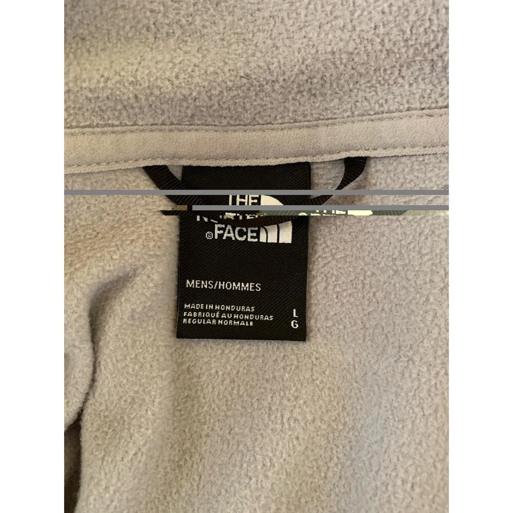 The North Face Fleece Pullover Mens Large Gray 1/4 Zip Mock Neck Hiking Outdoor